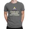 Gender Not Found Agender Non Binary Pride Awesome Cotton Tee Shirt Unisex TShirt Short Sleeve Error T Shirts Crewneck Clothes
