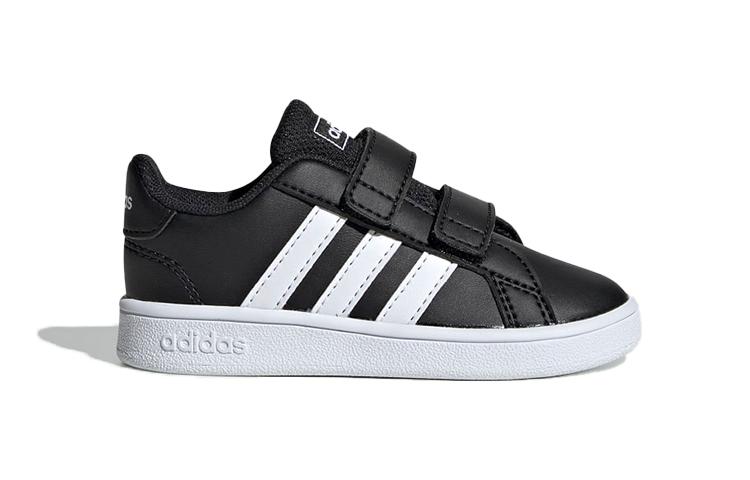 adidas Neo GRAND COURT Low Top Skateboard Shoes Black White Infant And Toddler EF0117