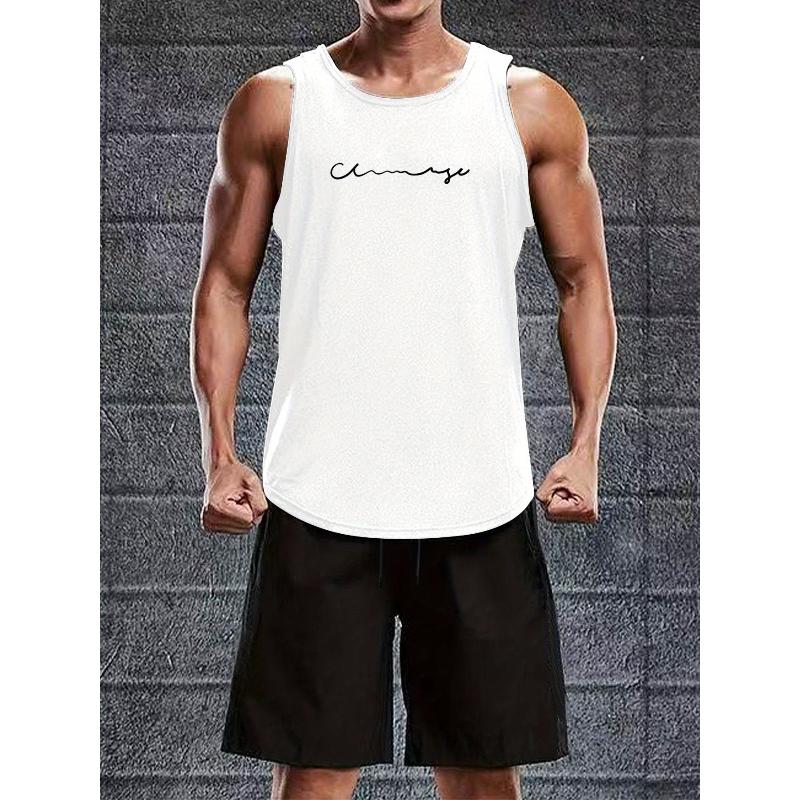 

Men s Polyester Tank and Shorts Set Quick Dry Moisture Wicking Lightweight Summer Athletic Workout Outfit XXL білий