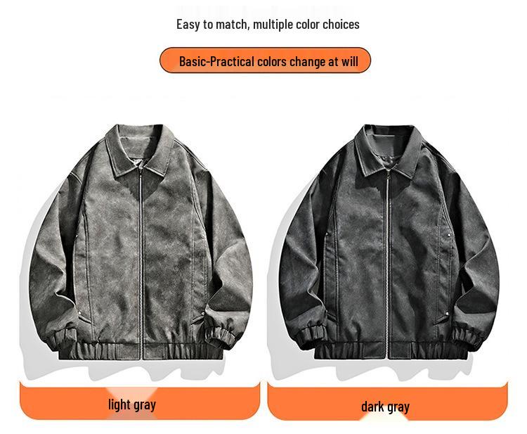 2025 Men's Retro PU Leather Motorcycle Bomber Jacket