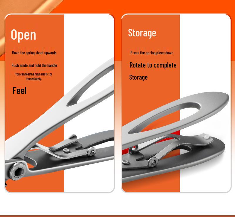 In-Stock Stainless Steel Anti-Splash Nail Clippers for Thick or Hard Nails - Ideal for Elderly, Large Opening Design