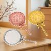 Portable Vintage Handheld Makeup Mirror Hand Hold Round Cosmetic Mirrors European Style Noble Ancient Court Mirror Beauty Tool
