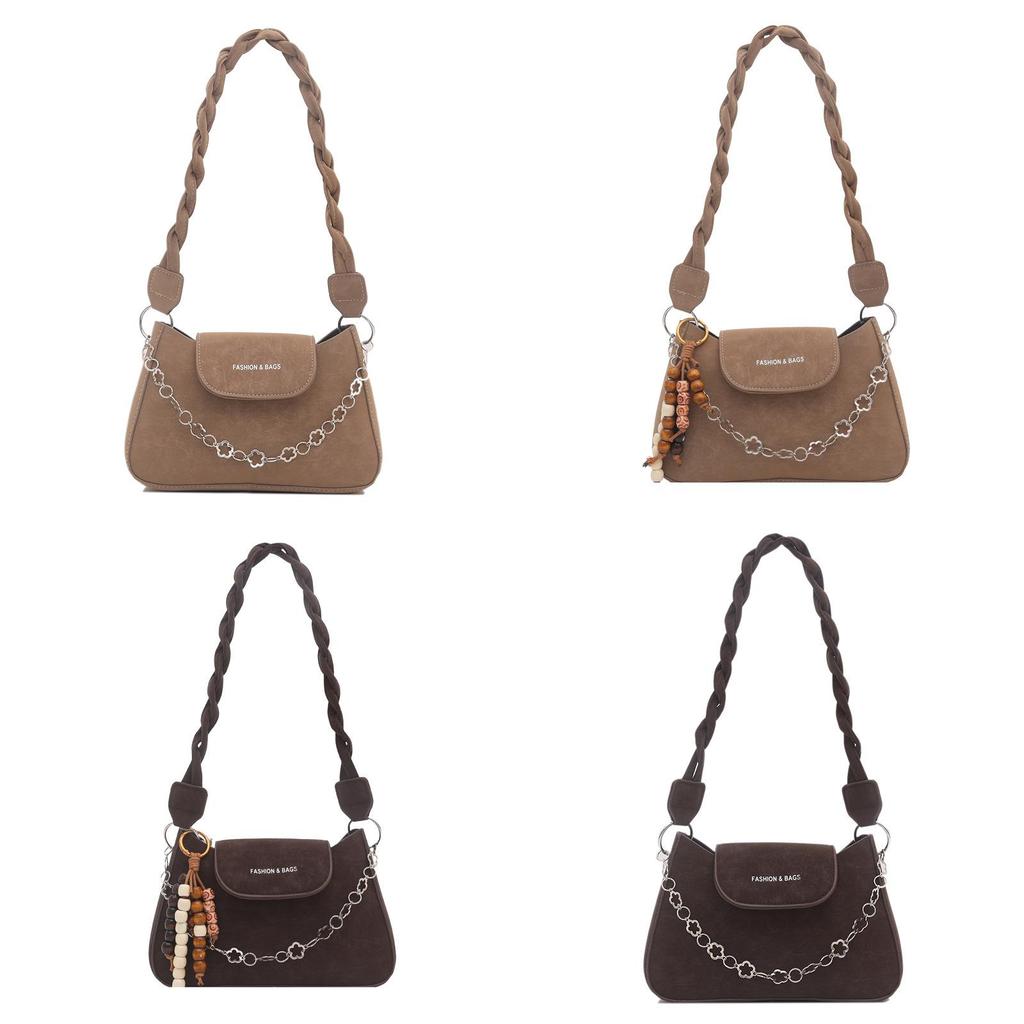 Street Style Small Chain Shoulder Bag With Magnet Closure For Daily Use