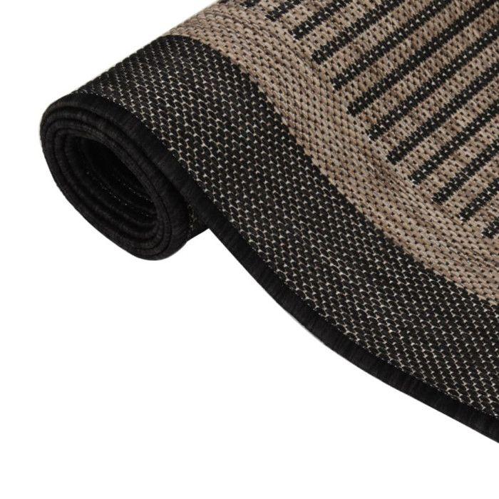 VidaXL Outdoor Flatweave Rug 140x200 Cm Dark Brown