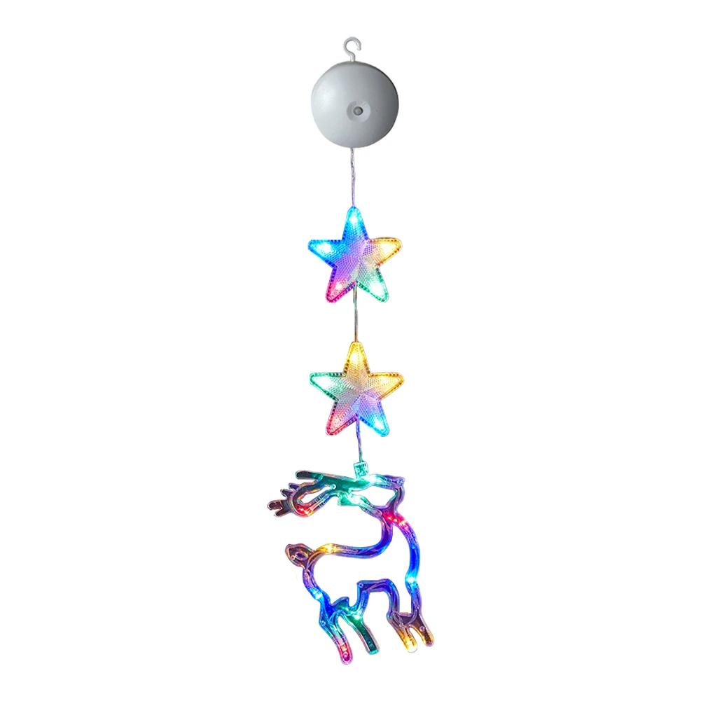 Christmas Star Window Light Decoration with Suction Cup for Xmas Home Shop Party Gifts for Glass Indoor Outdoor Decor Pendant