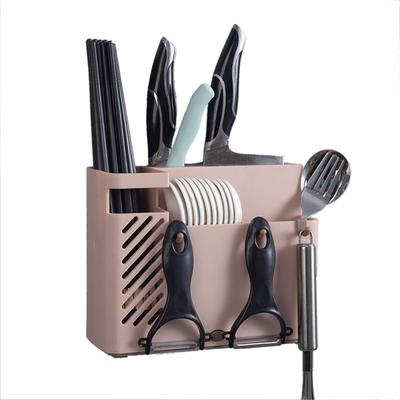 Besteckhalter Multifunktional Wandmontiert Essstäbchen Trockenständer für Zuhause Küche Rosa