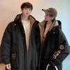 High End Winter Couples Mid Length Down Jacket Loose Hooded White Duck Down Men Clothing National Fashion Mens Jacket