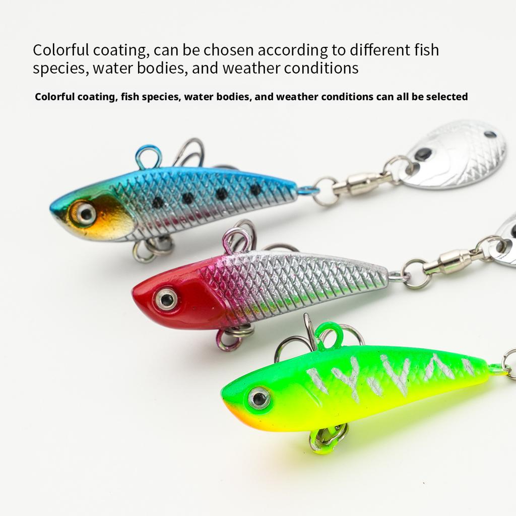 Cross-border VIB Small Whirlwind Long-range Stainless Steel ABS Saltwater Plate Rotating Spinnerbait Artificial Lure
