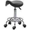 Height-Adjustable Stool with 5 Wheels and Ergonomic Foam-Padded Seat, 36.2x37.5x51-66 cm, Black
