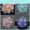 Spilla di Lusso con Strass e Cristalli a Forma di Fiore per Abiti Eleganti da Donna