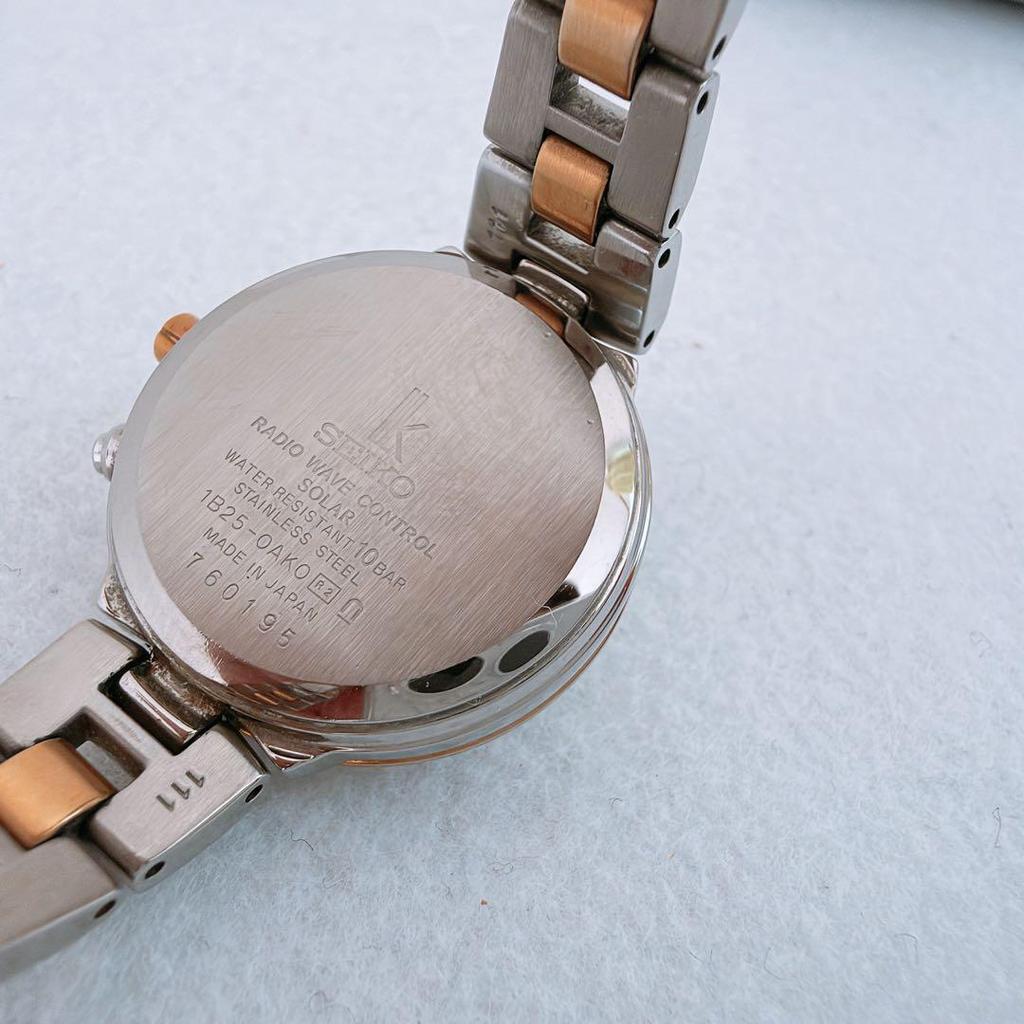 Used [Beautiful Item] SEIKO LUKIA Radio Solar IB25-0AK0 With Links Box Included