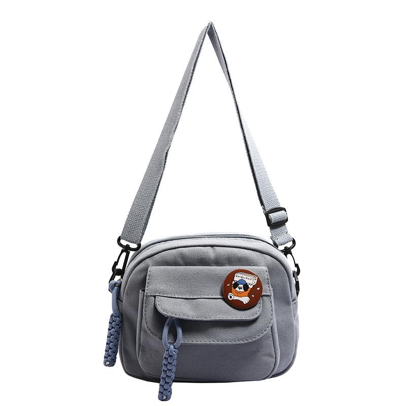 Canvas Bag Women's Messenger Bag 2025 New Korean Version Trendy Ins Japanese Literary and Artistic Versatile Cute Shoulder Bag Small Bag