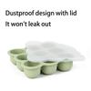 Food grade silicone ice cube tray with 9 molds, silicone ice mold with lid for making large ice cubes and baby food storage box