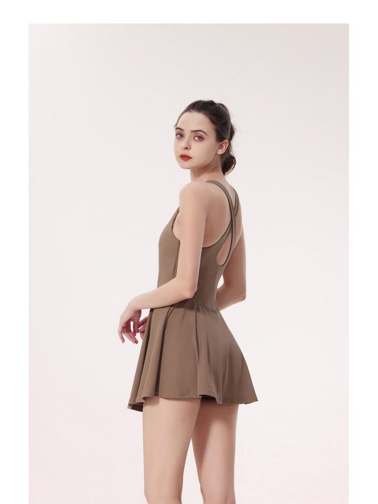 Women's Breathable Cross-Border Yoga Dress: Versatile for Tennis, Dance, and Running, with Anti-Exposure Design