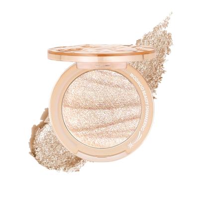 Wirwody Highlight Powder - Creates a Dimensional, Dewy Look - 3 Shades - Portable Compact - Beginner-Friendly - Shimmering Glitter - Optically