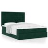 Exclusive House - Ottoman Bed Frame with Dark Green Mattress 140x190 Cm Velvet