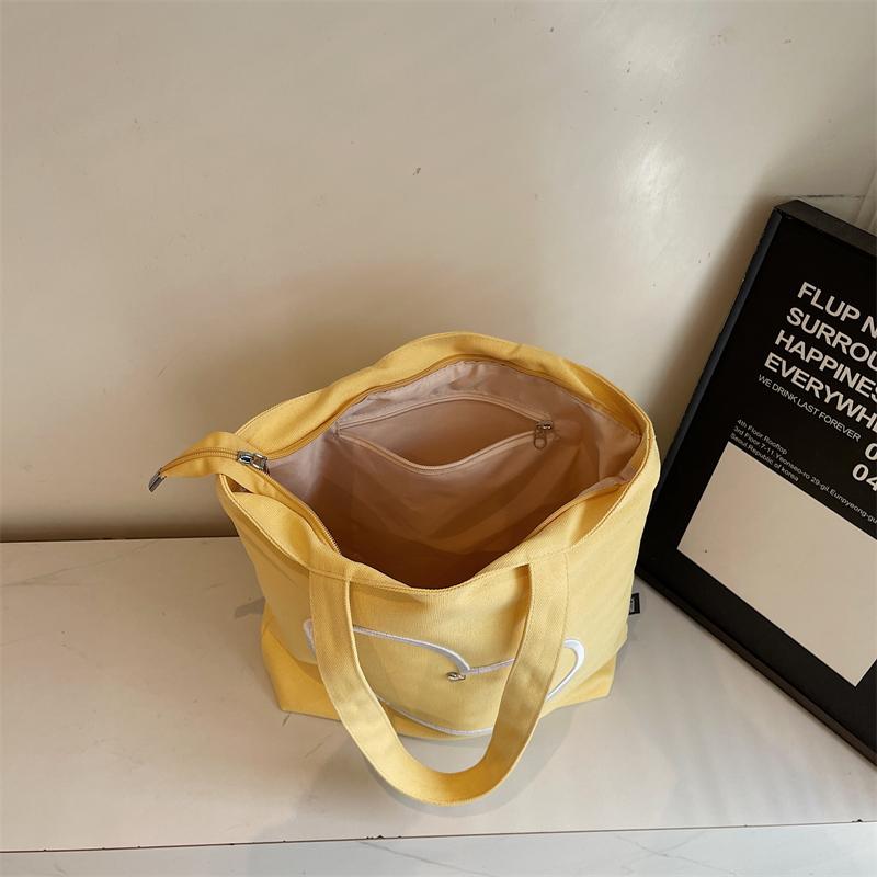 Love Canvas Bag Women's Large Capacity Tote Bag Commuter Underarm Bag