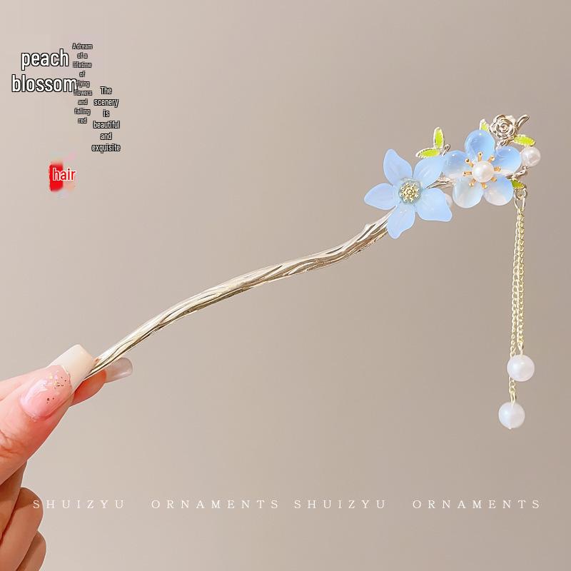 Elegante Hanfu-Blumenhaarnadel: High-End Quasten-Stufen-Schütteln für Hochsteckfrisur