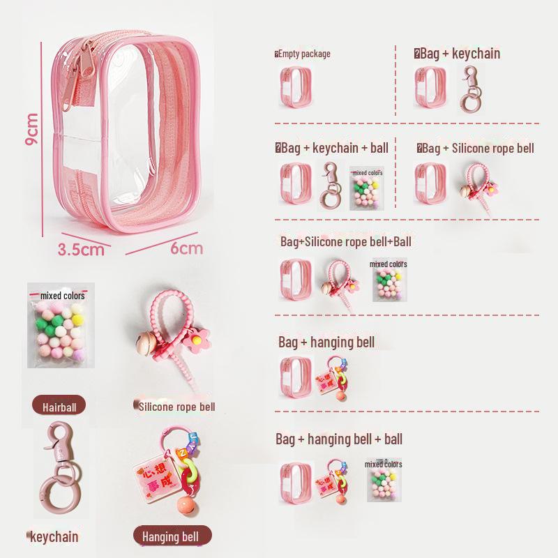 Pop Mart 3D Transparent Baby Bag Storage with Dopamine Color