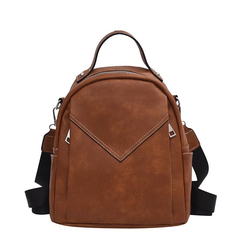 New fashion pu women's backpack college style large capacity simple trendy versatile casual backpack