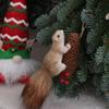 DIY Christmas Tree Decorations Small Foam Xmas Tree Hanging Ornaments Festival Simulated Squirrel Pendant New Year Gift