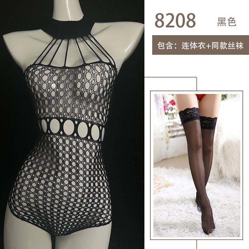 Sexy Underwear Mesh Perspective One-piece Mesh Large Size Sexy Free Nightclub Neck Sex Uniform Flirting