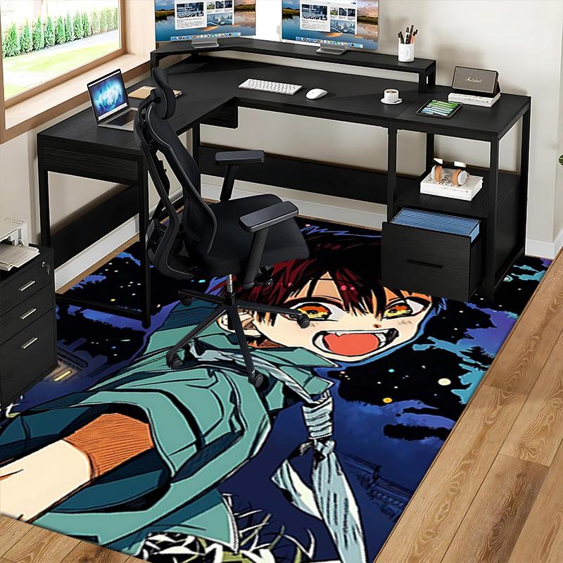 1pc Anime Cartoon Design Chair Mat - Kyojuro Rengoku Inspired Office Rug, Non-Slip Carpet for Home Decor, Suitable for All Seasons, Perfect Gift for A