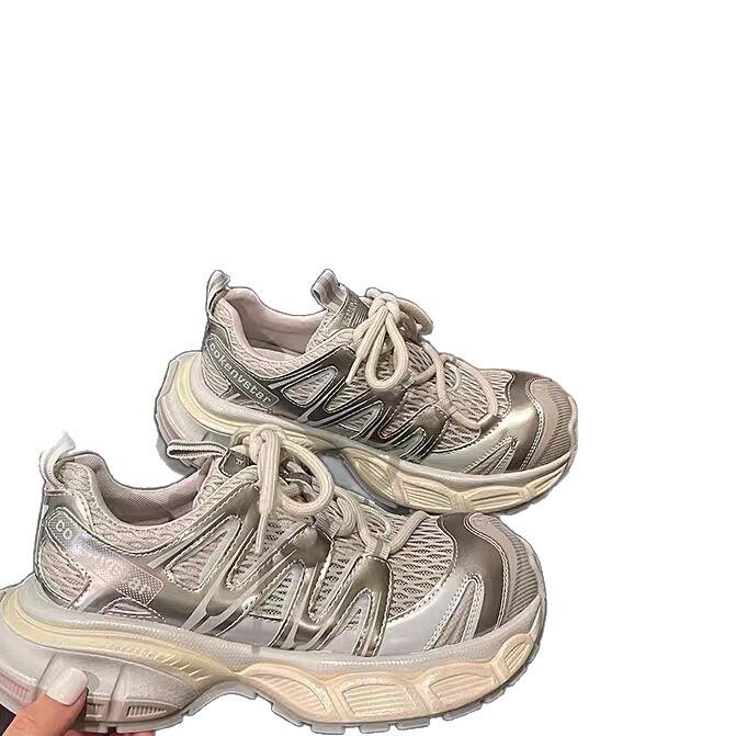 Big head and platform dad shoes for women 2025 summer new mesh breathable kapibara lightweight running sports shoes