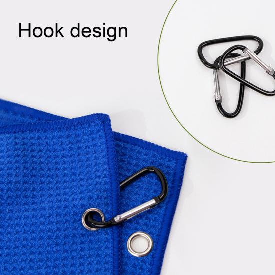 Golfový ručník s karabinou Absorpční mikrovláknový ručník Vaflová struktura Golfová utěrka se sponou na vozík, hole nebo bag Golfové příslušenství Čištění
