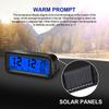 Solar Car Digital Clock Date Week Temperature Humidity LCD Backlit Display for Dashboard Car Clock Automobiles Internal Stick-On