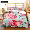 Rose Flower Butterfly Art Print Three Piece Bedding Set Fashion Children or Adults for Beds Quilt Covers Pillowcases Bedding Set