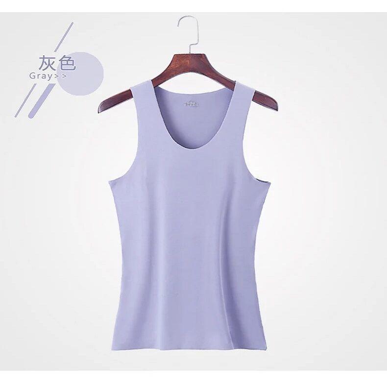 Große Größe Eis Seide Weste Herren grenzenloses Sport-Basisshirt V-Ausschnitt ärmelloses T-Shirt Sommer dünn einfarbig elastisch Herrenbekleidung