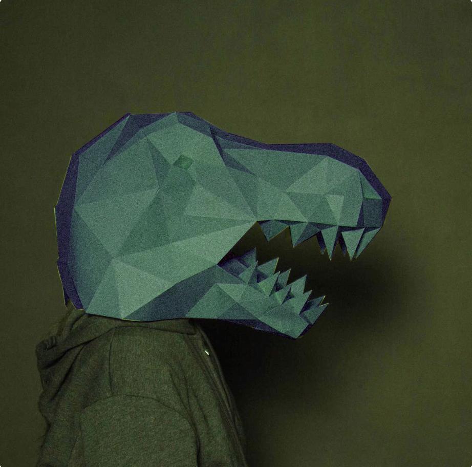 3D Paper Model Wearable Mask Rabbit Animal Cosplay DIY Papercraft Origami Headgear Christmas Halloween Prom Party Girls Gift