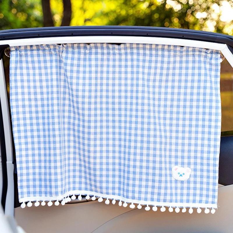 1pc Universal Car Sun Shade Curtains Cute Cartoon Bear Car Styling Rear Side Window Windshield Sunshade Protect Window Curtains