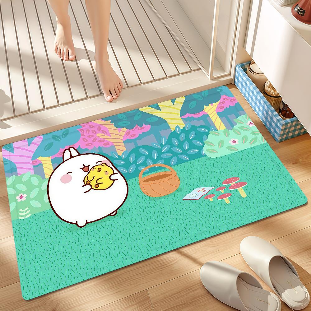 Door Mat Bedside Entrance Kawaii M-Molang Bath Floor Decoration Cute Cartoon Corridor Door Mat Carpet Living Room Balcony