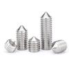 DIN914 304 Stainless Steel Hex Socket Point Grub Screws M3 M4 M5 M6 M8 M10 Assortment Kit - High Hardness Fasteners Set