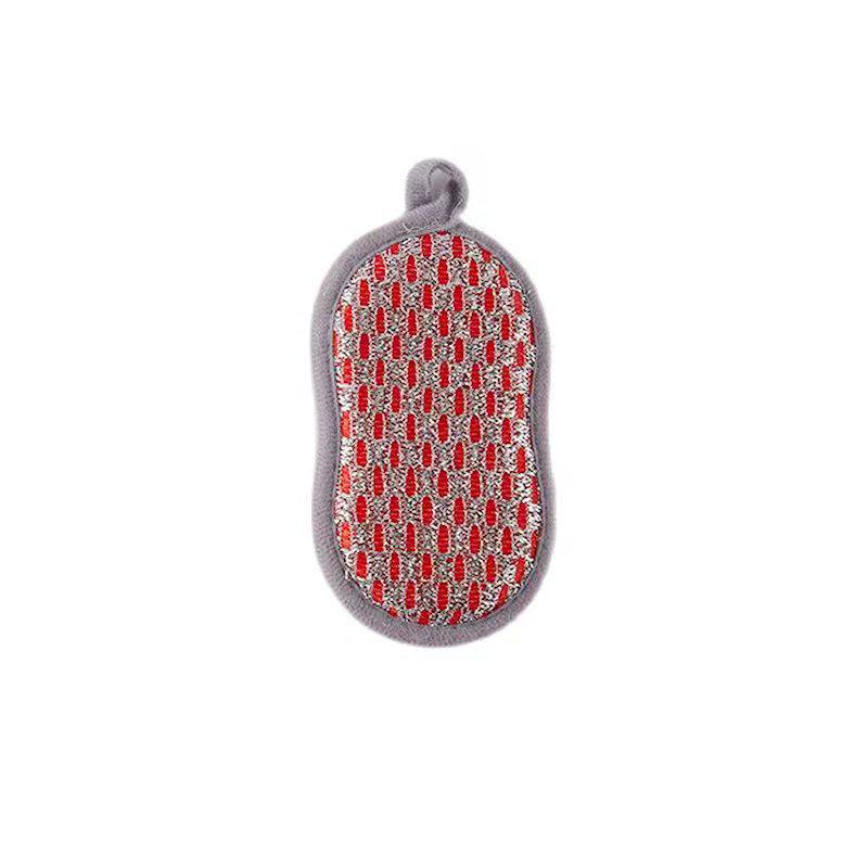 Dual-Sided Kitchen Cleaning Pads: Non-Stick Oil Brush & Steel Wool Sponge for Dishwashing and Household Use