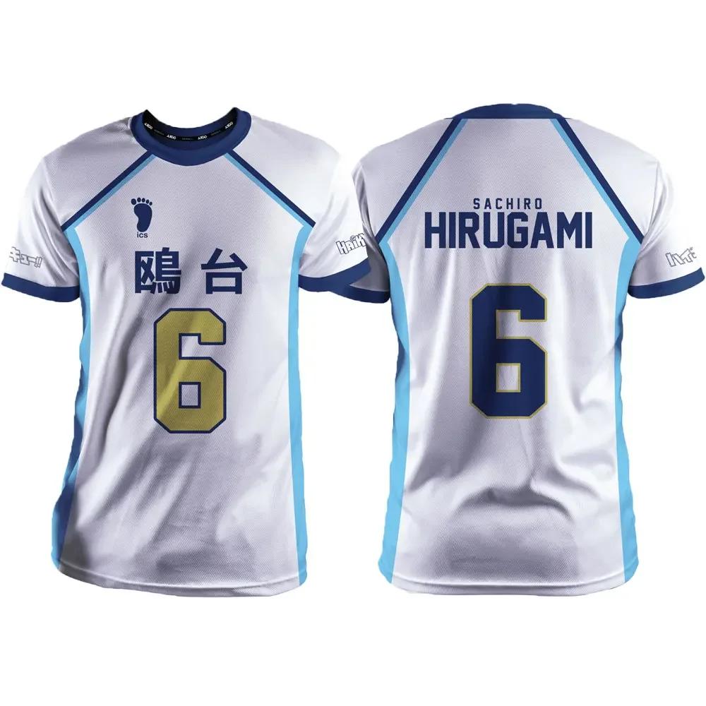 Haikyuu Kamomedai White Cartoon Anime Cosplay Men Jersey Summer Short Sleeve Children Tee Tops