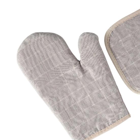 Thick Heat Resistant Oven Gloves with Pot Holder Non-Slip Cotton Mitts for Microwave Baking Grilling Kitchen Gloves