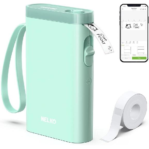 Nelko Label Maker Machine with Tape, P21 Bluetooth Label Printer, Wireless Mini Label Makers with Multiple Templates for Organizing Office Home,