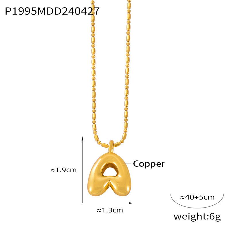 26 English Letter Copper Pendant Titanium Steel Necklace Female Niche Personality Collarbone Chain