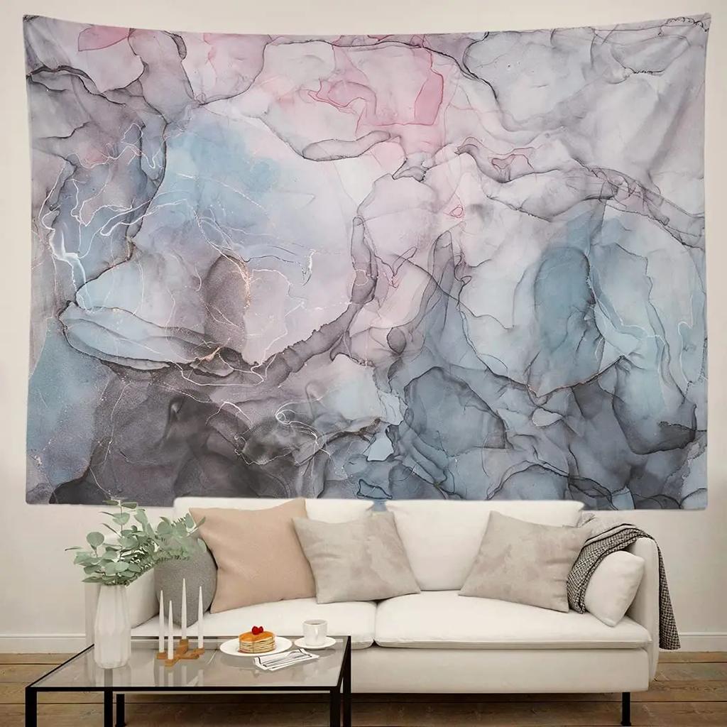 Marble Print TapestryRetro Style Paintbrush Colors Ink Marbling Watercolor ArtWall Hanging for Bedroom Living Room Dorm Decor