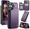 IPhone Wallet Protective Case with Card Holder, RFID Shielding, Men's and Women's Shock-absorbing Leather Bracket, Durable Protective Phone Case