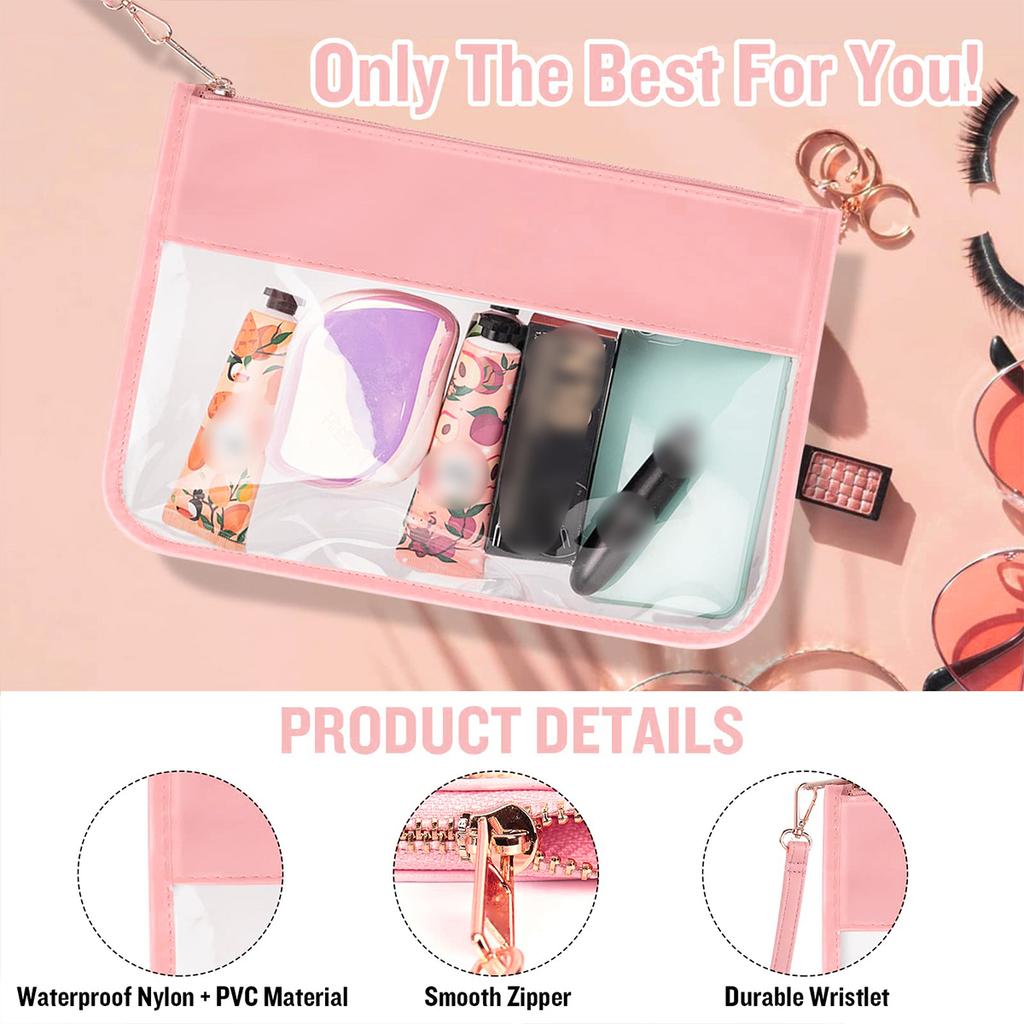1/2pz Borsa per Trucco Impermeabile e Trasparente, Borsa Piatta da Viaggio in PVC per Conservare il Trucco Contenitore per Trucco
