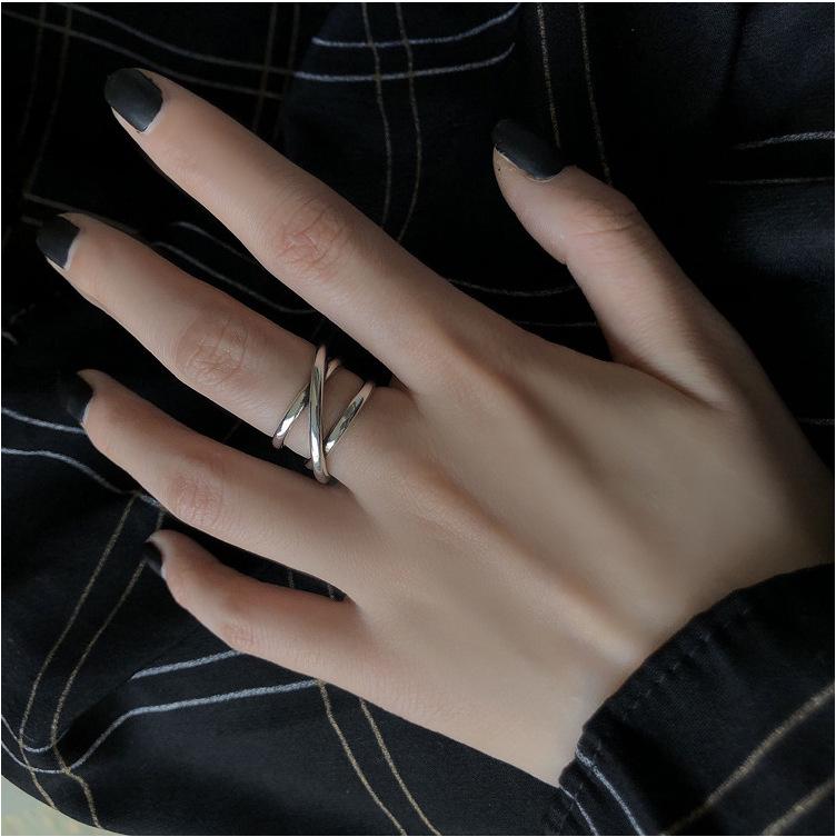 Women's Adjustable S925 Sterling Silver Retro Minimalist Open Ring