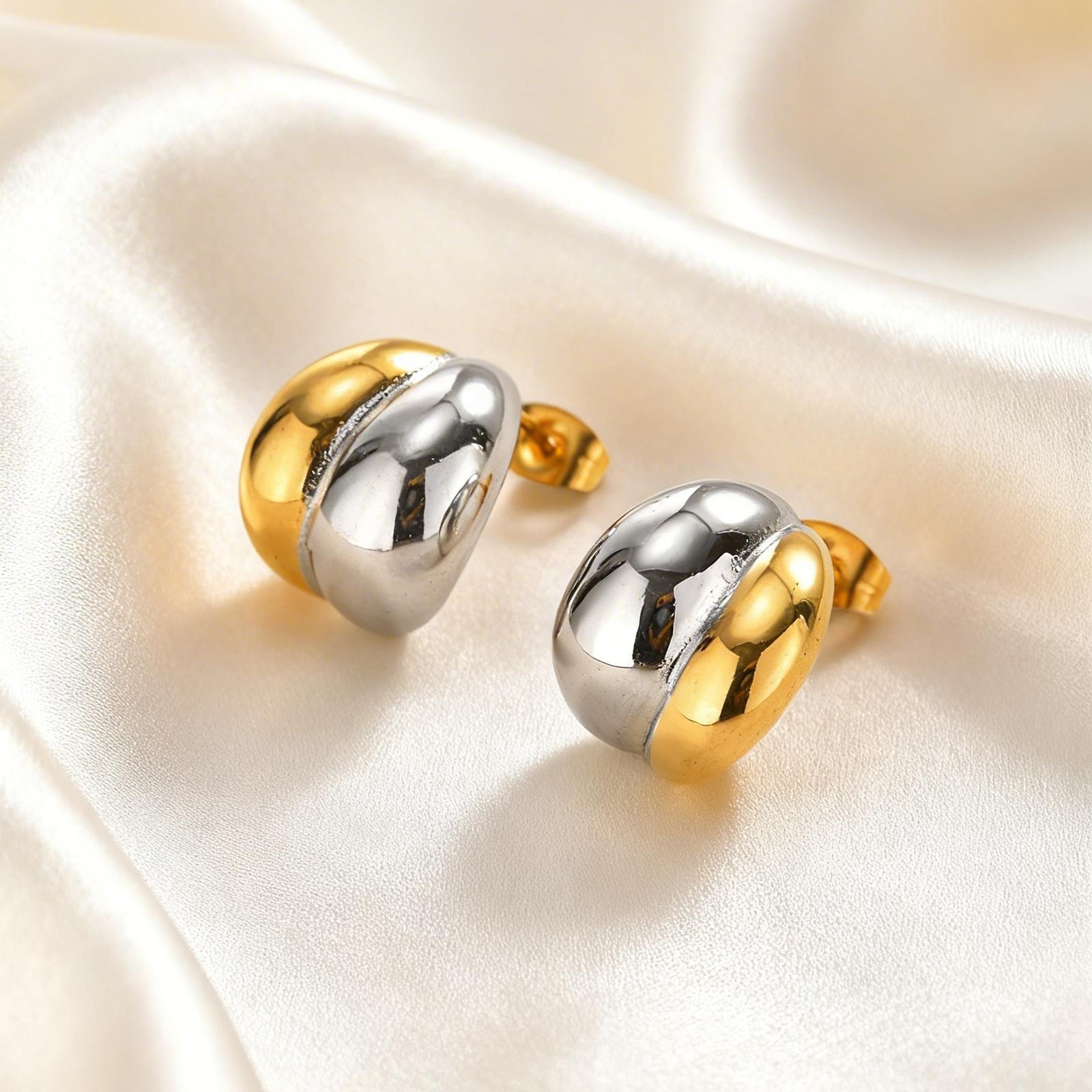 

Vnox Hypoallergenic Geometric Mirror Teardrop Earrings Mixed Color Gold Plated Stainless Steel Stud Earrings Jewelry for Women
