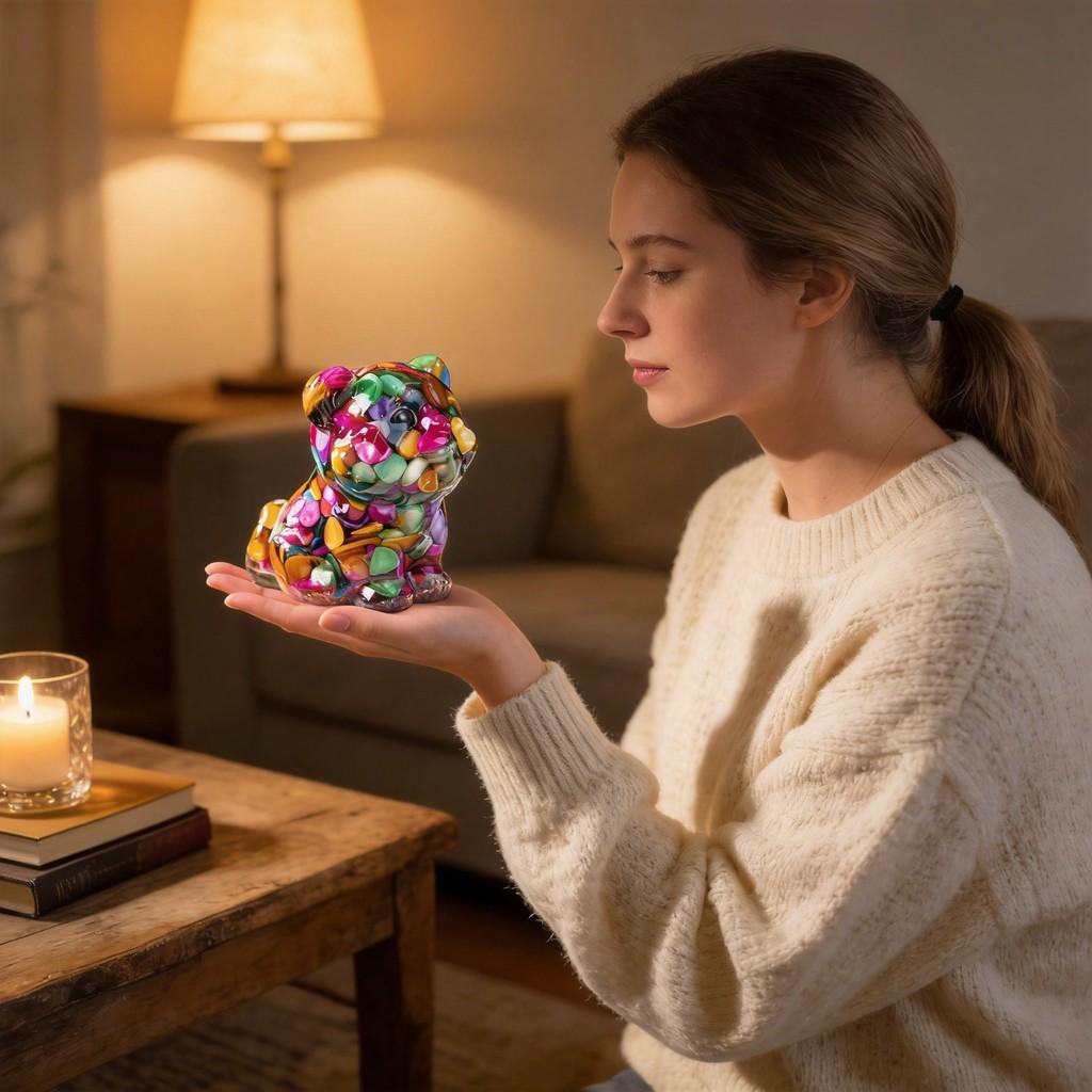 Resin Tiger Figurine Home Decor With Natural Crystal For Living Room Display