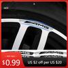 Autocollant de Roue de Voiture Chaud 4 Pièces Badge de Moyeu de Roue Auto Jante de Pneu Autocollants 3D Pour Mercedes benz AMG W204 W203 W212 W211 W124 W210 GLC GLE CLA C