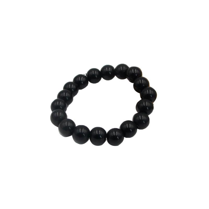 Best-Selling Unisex Black Glass Bracelet - Imitation Obsidian Design