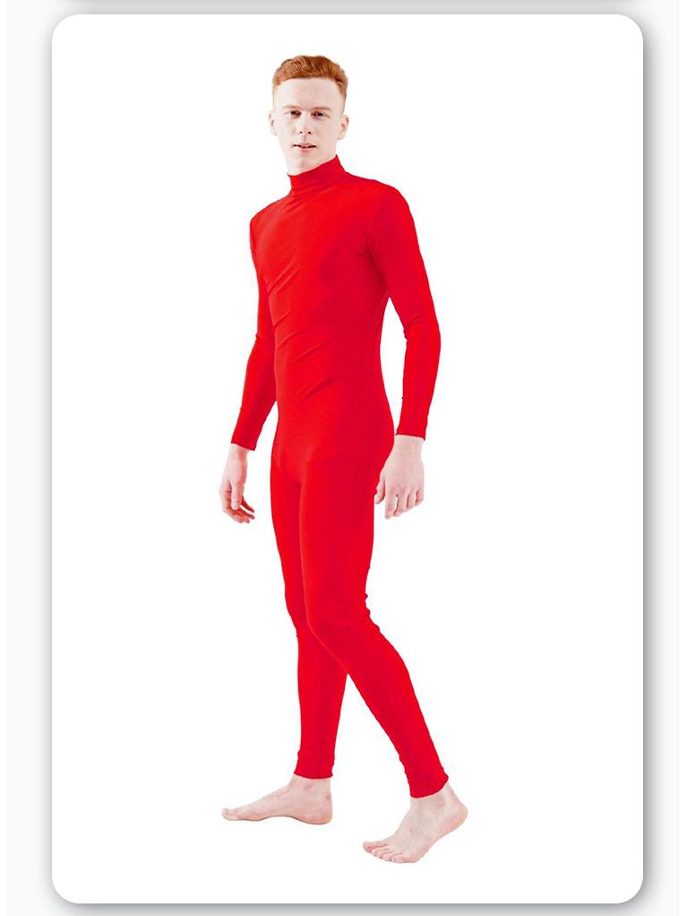 Halloween Cosplay Solid Color Full Body Open Face Zentai Bodysuit